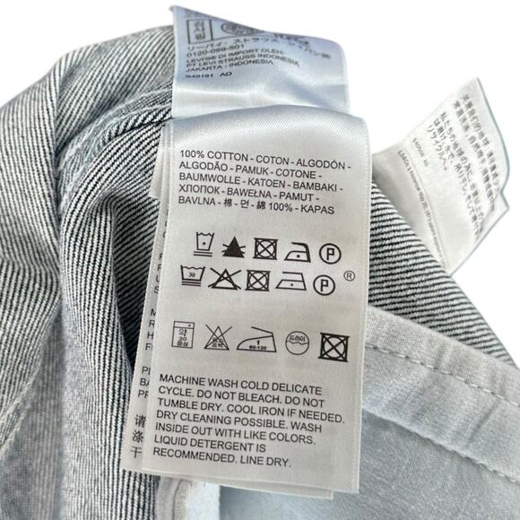 LEVI’S Blue Ombre Fringe Oversized Button Front Made & Crafted Ranch Dress XS - Picture 5 of 8